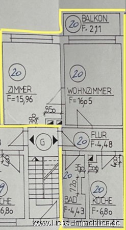 Grundriss 2 Raum Wohnung