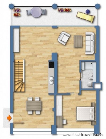 Beispiel 4 Raum Maisonette Wohnung 3.OG.