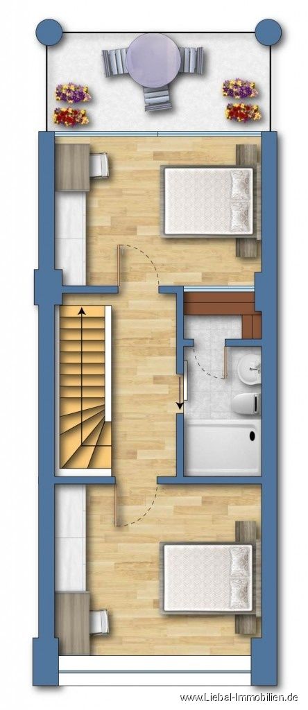 Beispiel 4 Raum Maisonette  Wohnung 2.OG